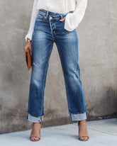 Urban Casual – Ausgewaschene Jeanshose mit geradem Bein